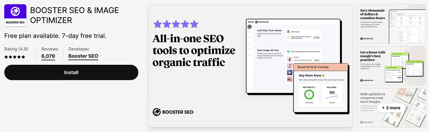 4. Booster SEO & Image Optimizer
